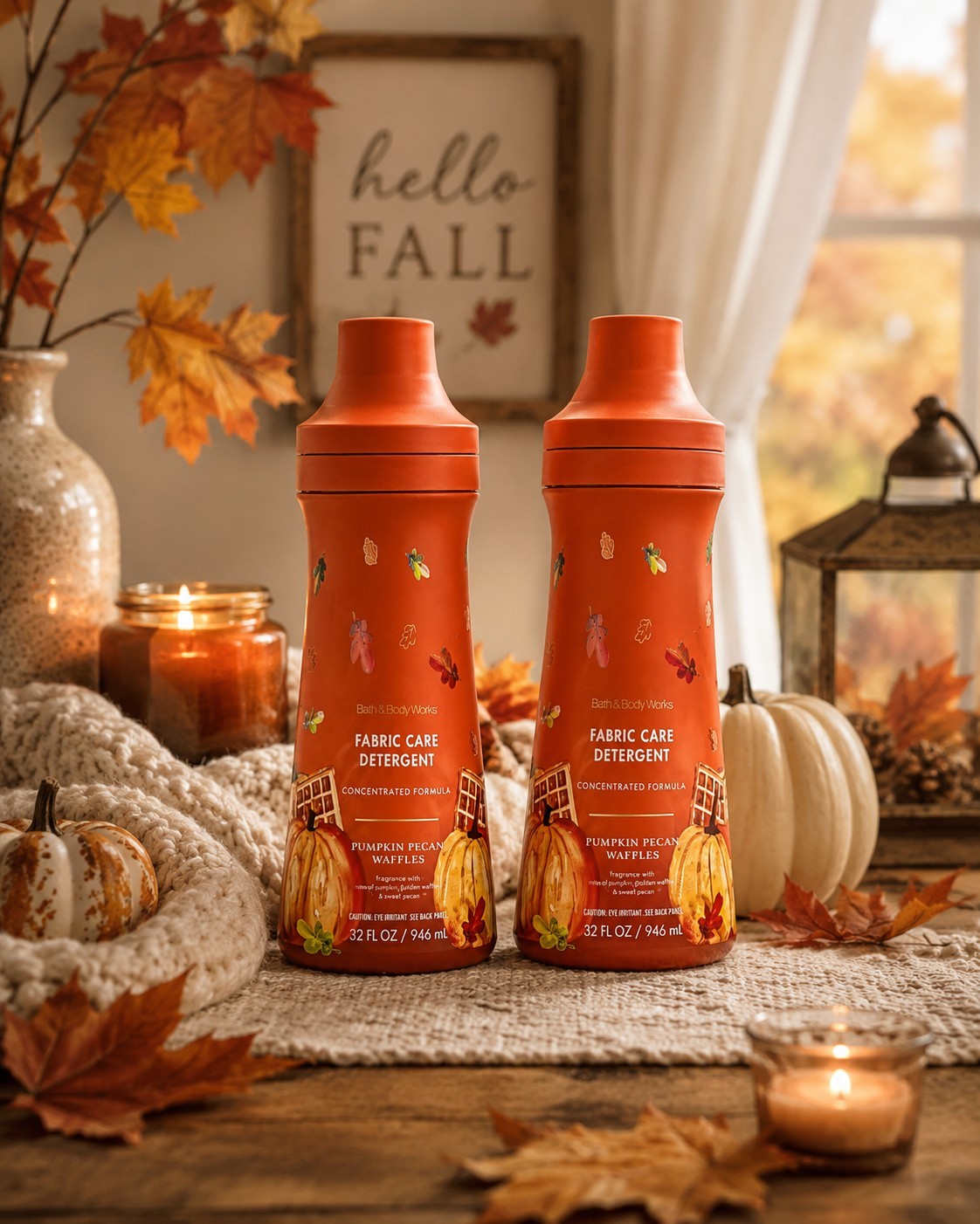 Set Of 2 SOLD OUT Bath & Body Works PUMPKIN PECAN WAFFLES Fabric Care Detergent