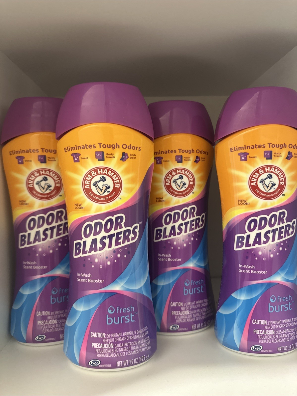 Arm & Hammer Odor Blasters Fresh Burst In-Wash Scent Booster, 15-oz (x4)