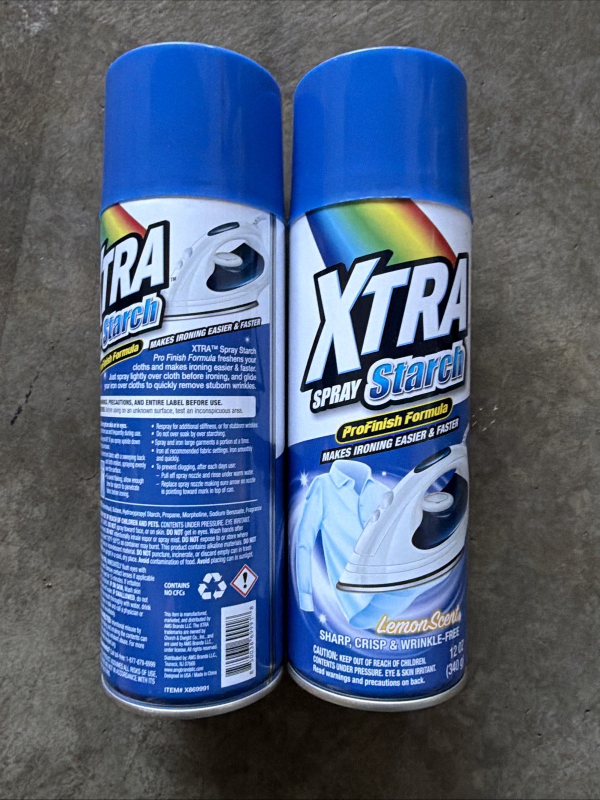 XTRA SPRAY STARCH LEMON SCENTED PRO FINISH FORMULA 12oz 2 PK 🔹