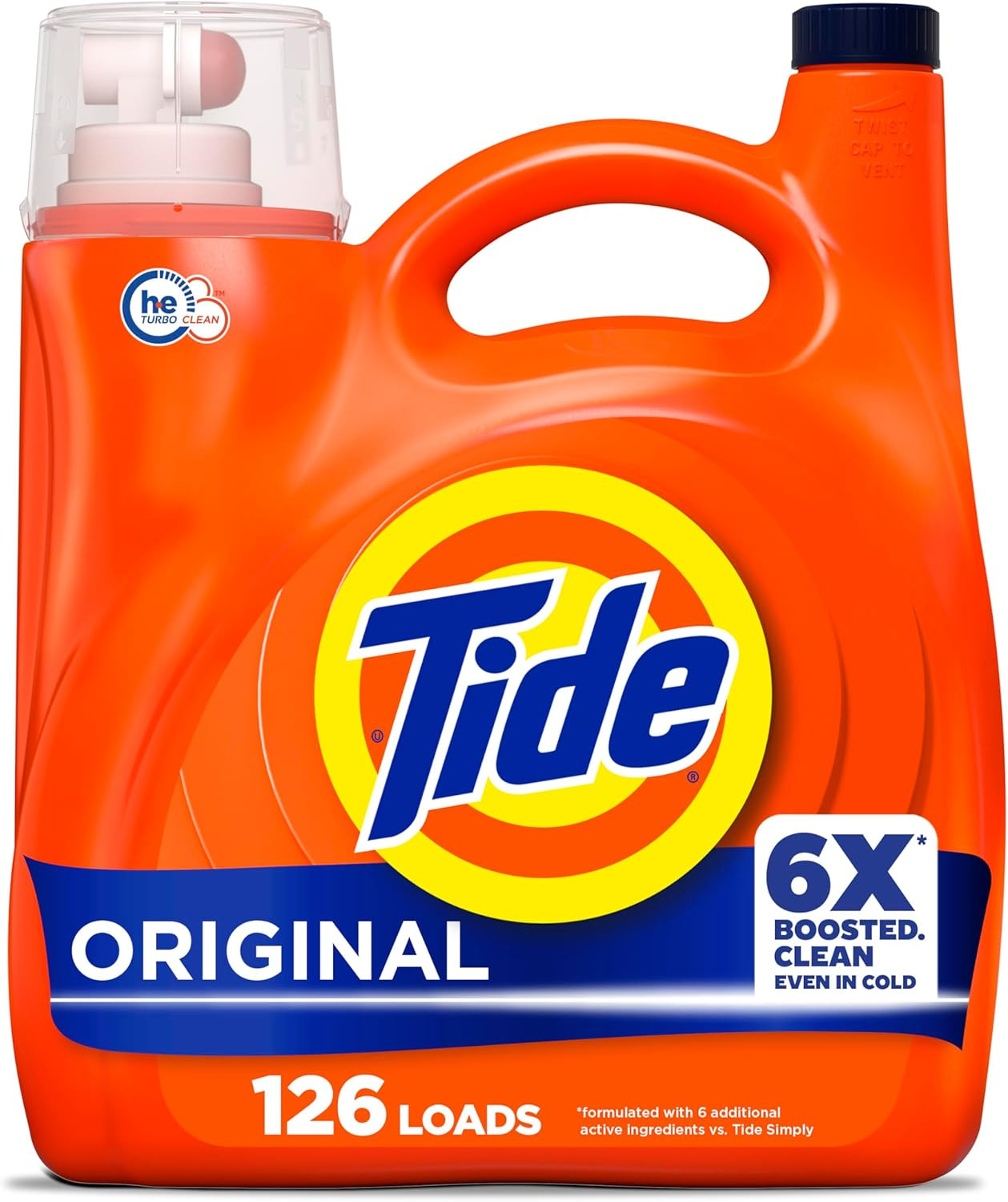 Tide Liquid Laundry Detergent, Original Scent, 126 Loads, 158 Fl Oz, Boosted Cle