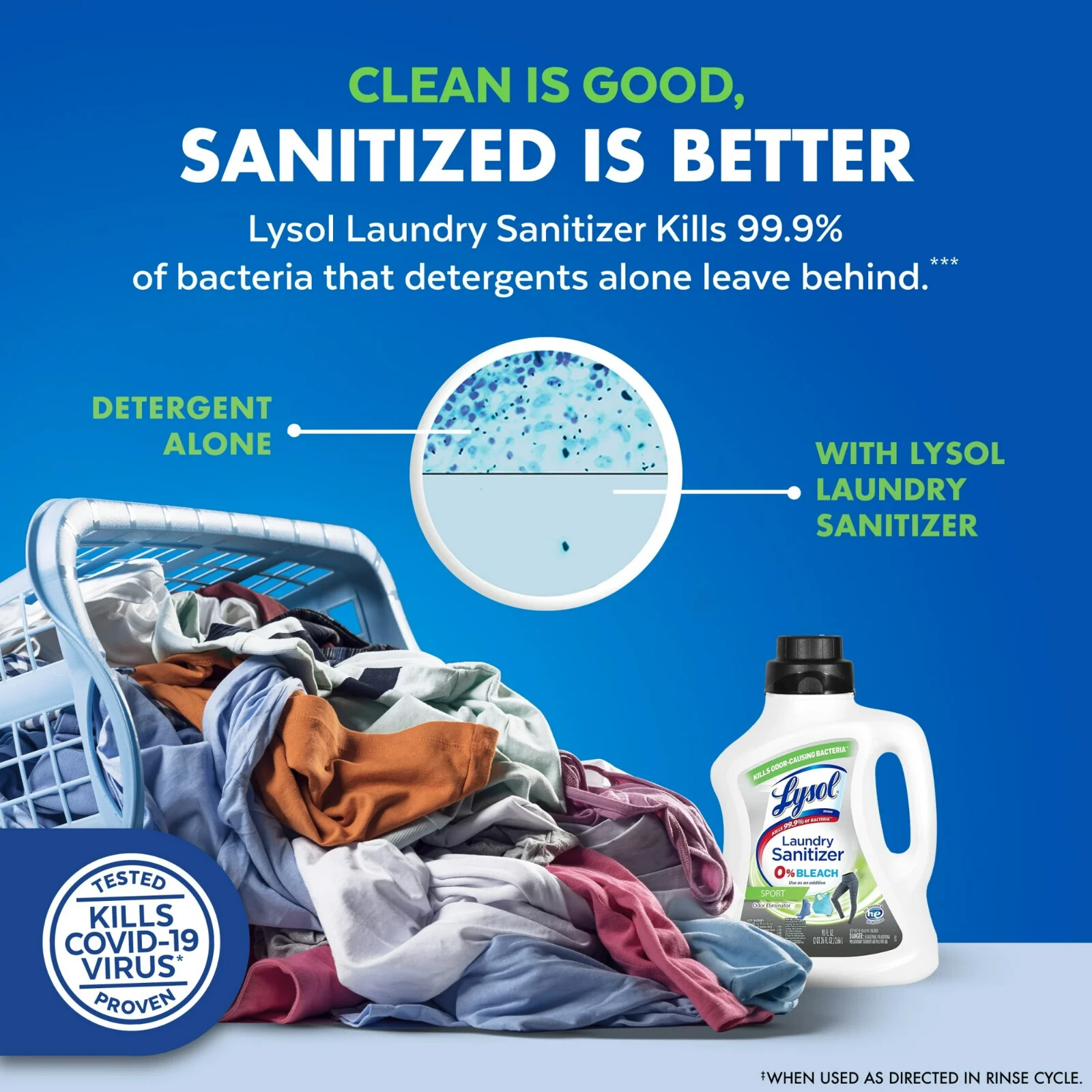 3 packs Lysol® Sport Laundry Sanitizer Additive | Gym Clothes, Activewear, 90 oz