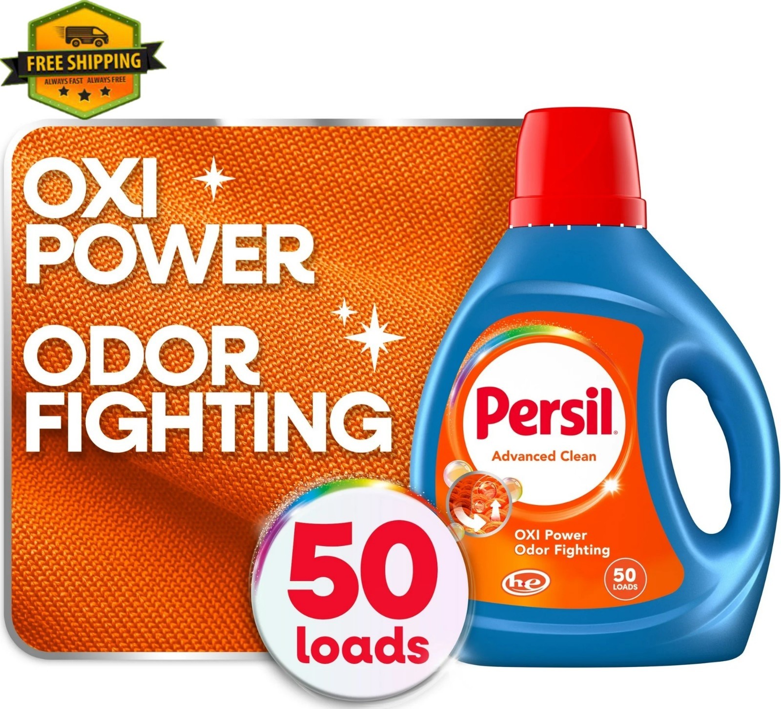 Persil Advanced Clean Liquid Detergent 84 fl oz – Oxi & Odor Defense, 50 Loads