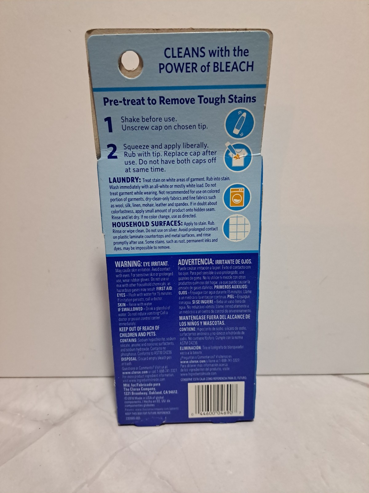 Clorox Dual Tip Zero Splash Bleach Pen 2oz Fine Point Broad Scrubber New