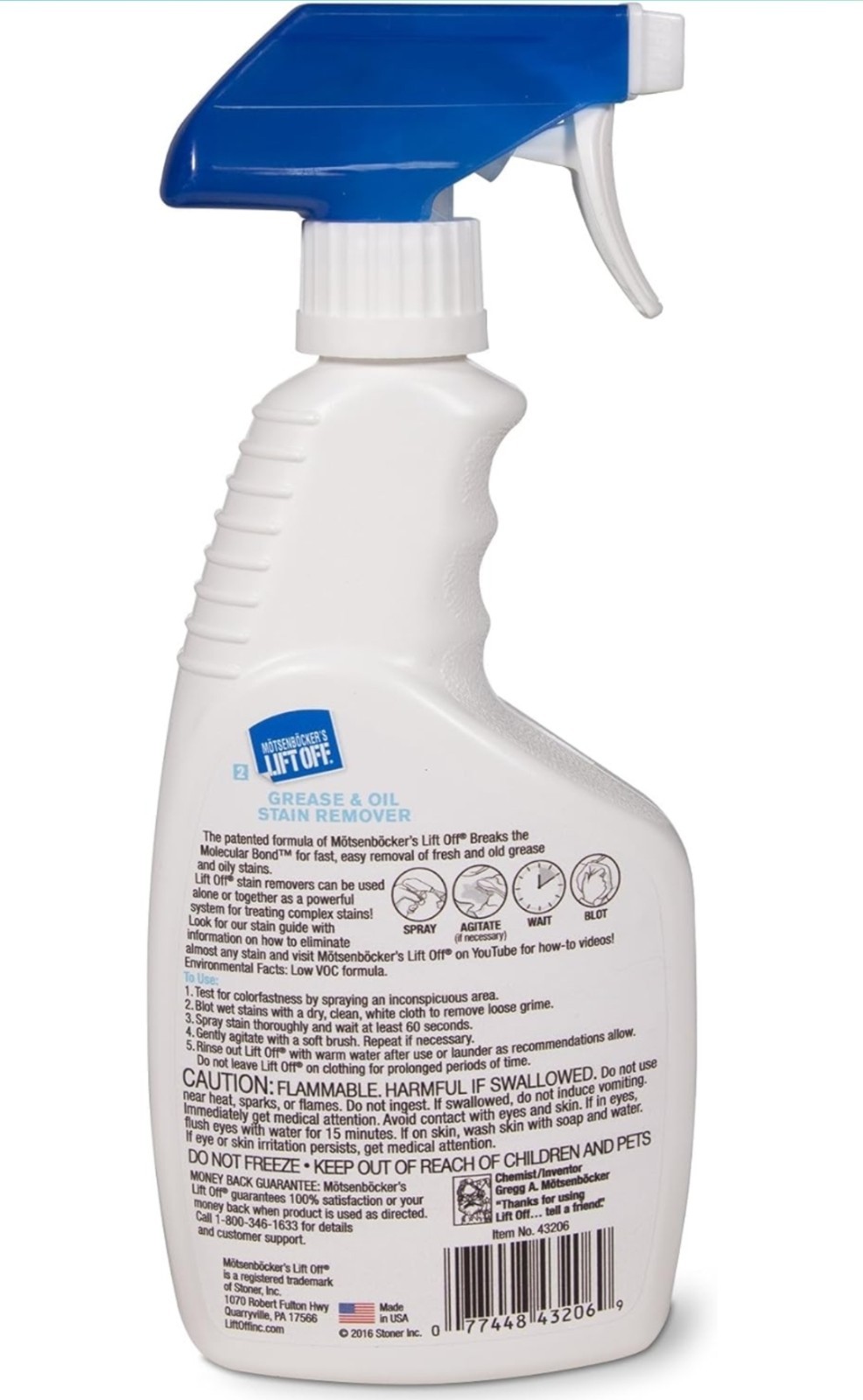 Motsenbockers Liftoff 3-in-1 Stain Removal Kit 16 oz ea All Types Of Stains 3ct