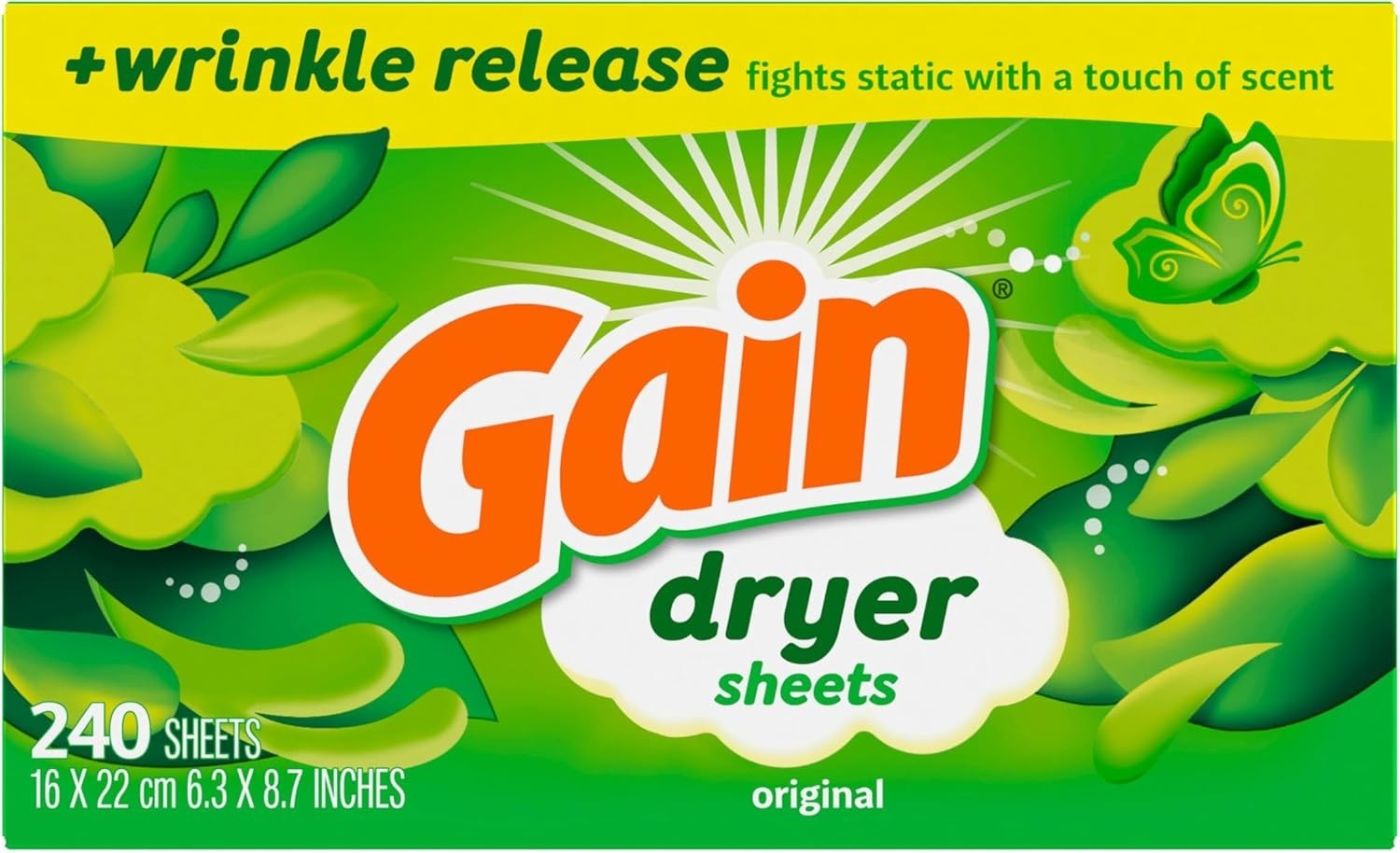 Laundry Dryer Sheets Fabric Softener Anti Static Original Scent 240 Count