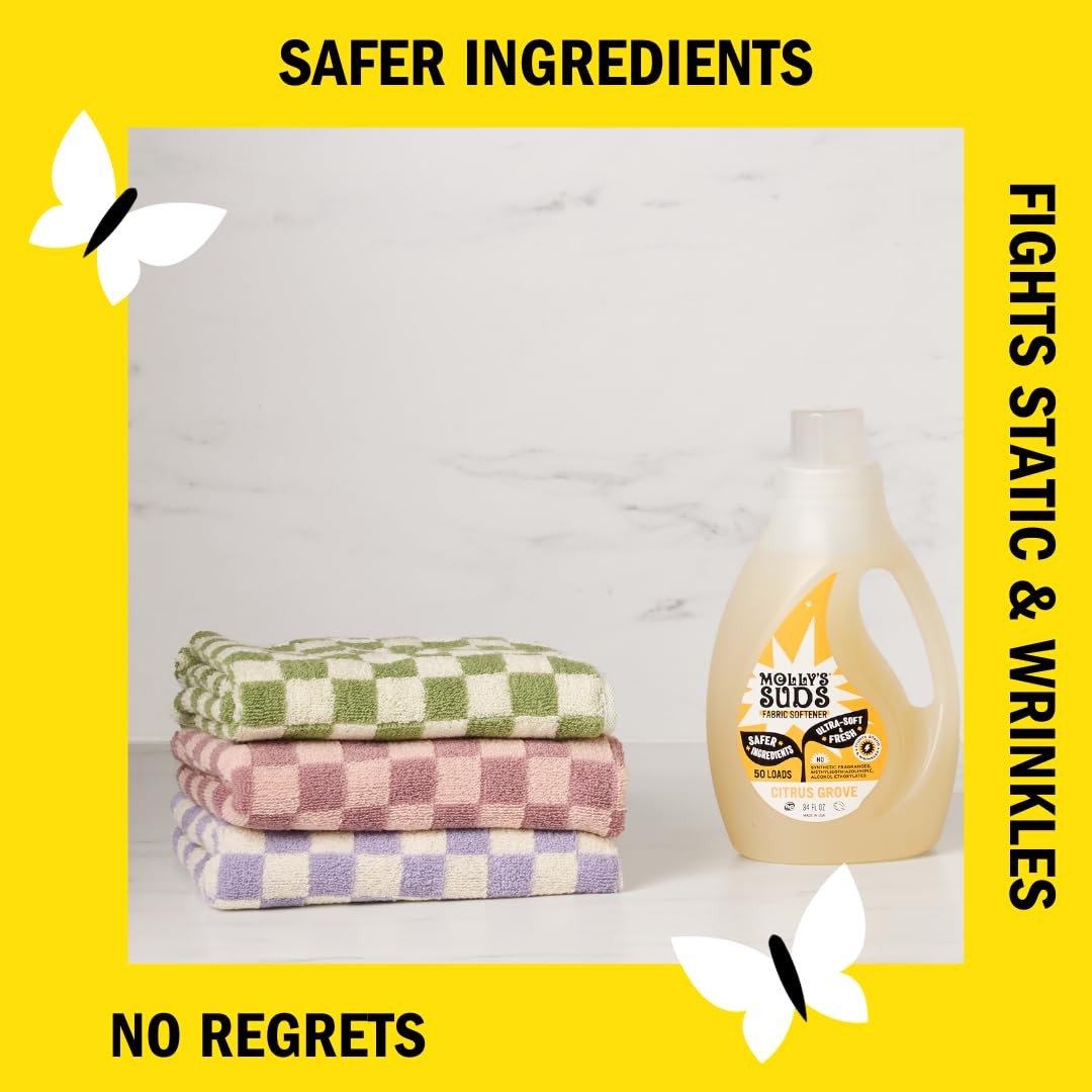 Molly’s Suds Fabric Softener Liquid for Sensitive Skin | 32 Fl Oz (Pack of 1)
