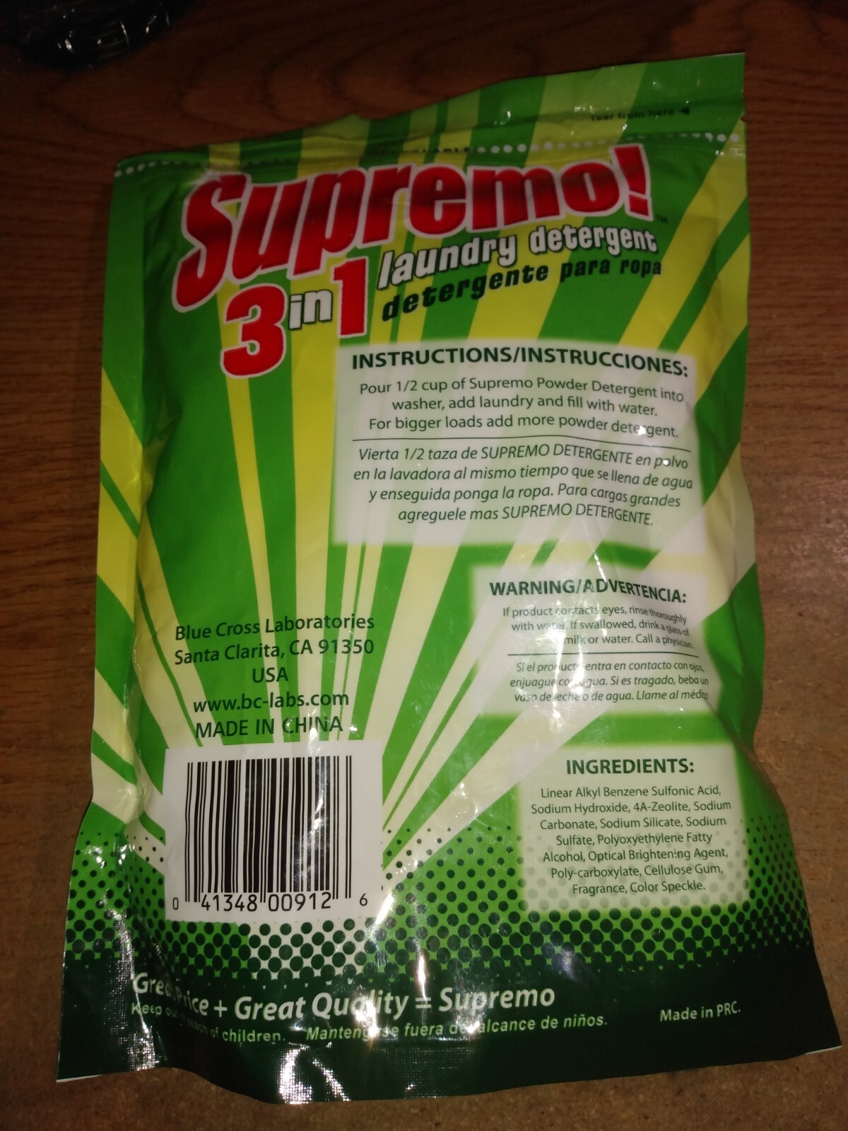 Supremo! 3-IN-1 Laundry Detergent Mountain Fresh Tough on Stains Brightener 1 lb