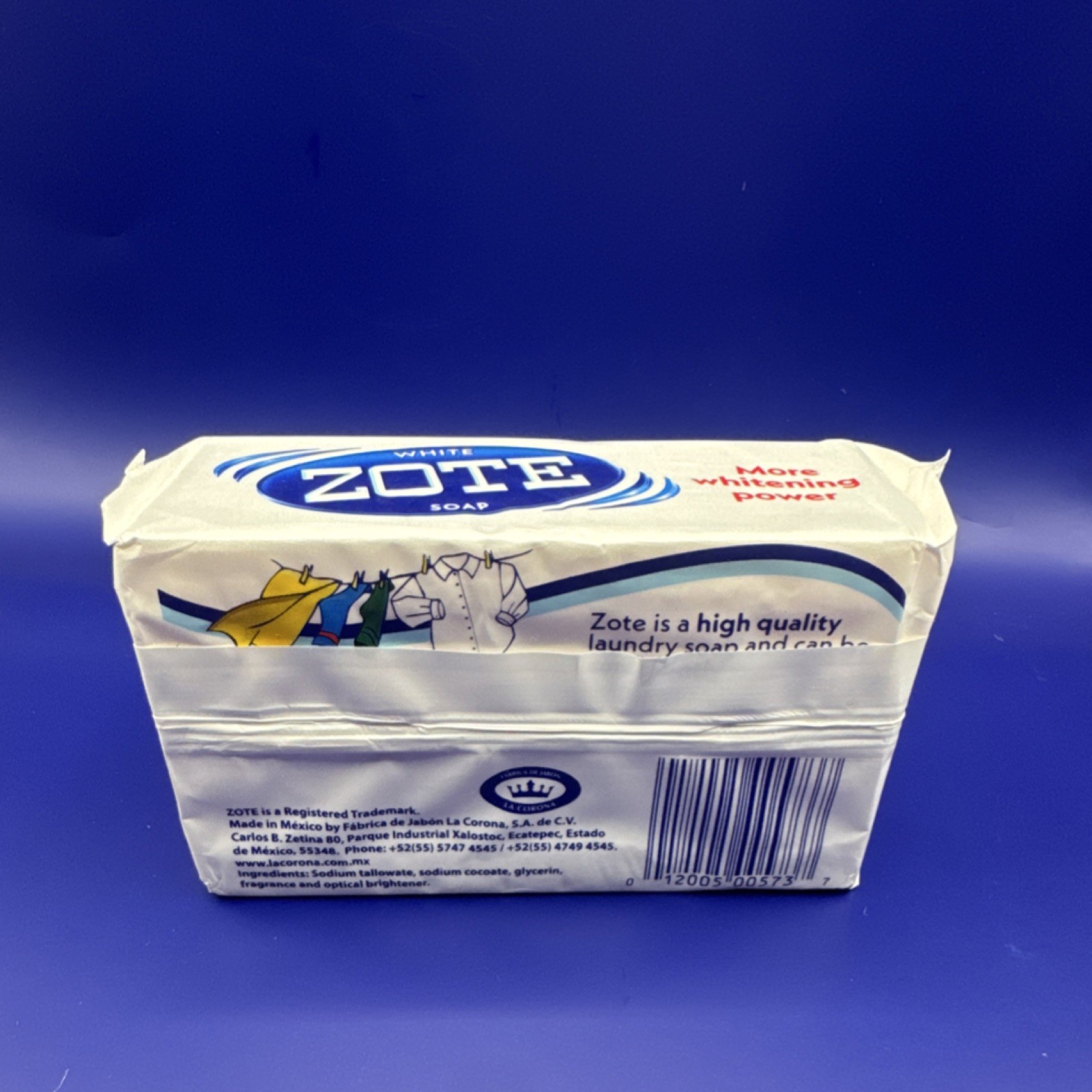 Zote White Laundry Soap Bar 14.1 oz (400 g) Laundry Detergent for Fabric