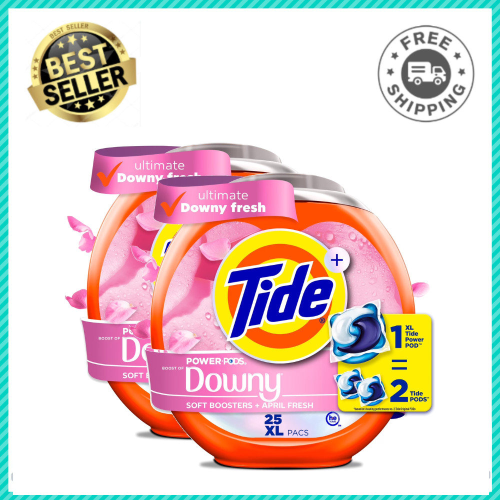 Tide Power PODS with Downy Laundry Detergent Pacs, April Fresh, 25 Ct, 2 Pack