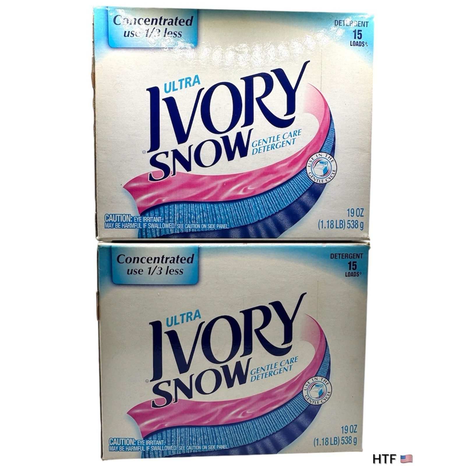 Ultra Ivory Snow Gentle Care Concentrated Detergent Powder 15 Loads, 19oz 2Pack
