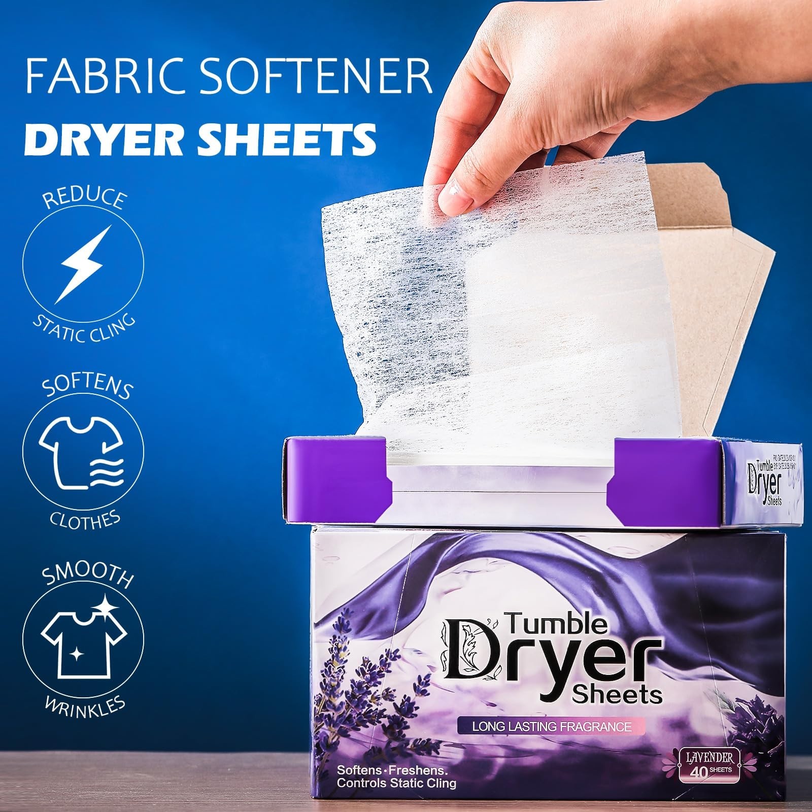 600 Count Lavender Dryer Sheets – Natural Fabric Softener, Reduces Static, Bulk
