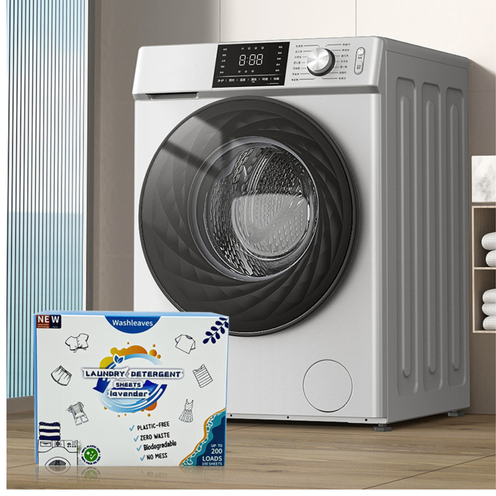 Eco Friendly Laundry Detergent Sheets (60-100 sheets 200 loads) Plant based Free
