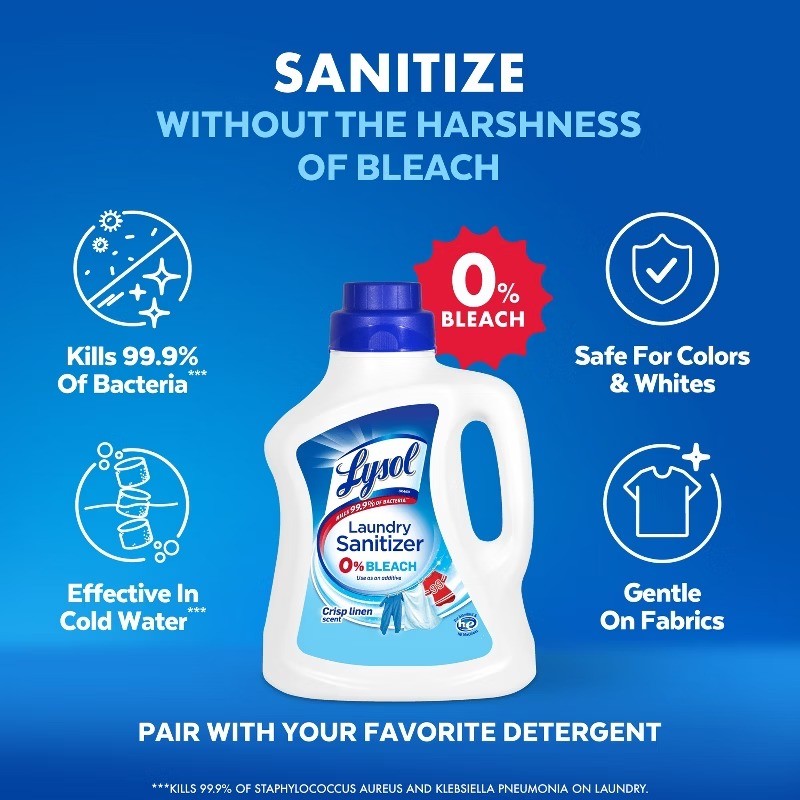 Laundry Sanitizer Crisp Linen Detergent Booster – 90oz