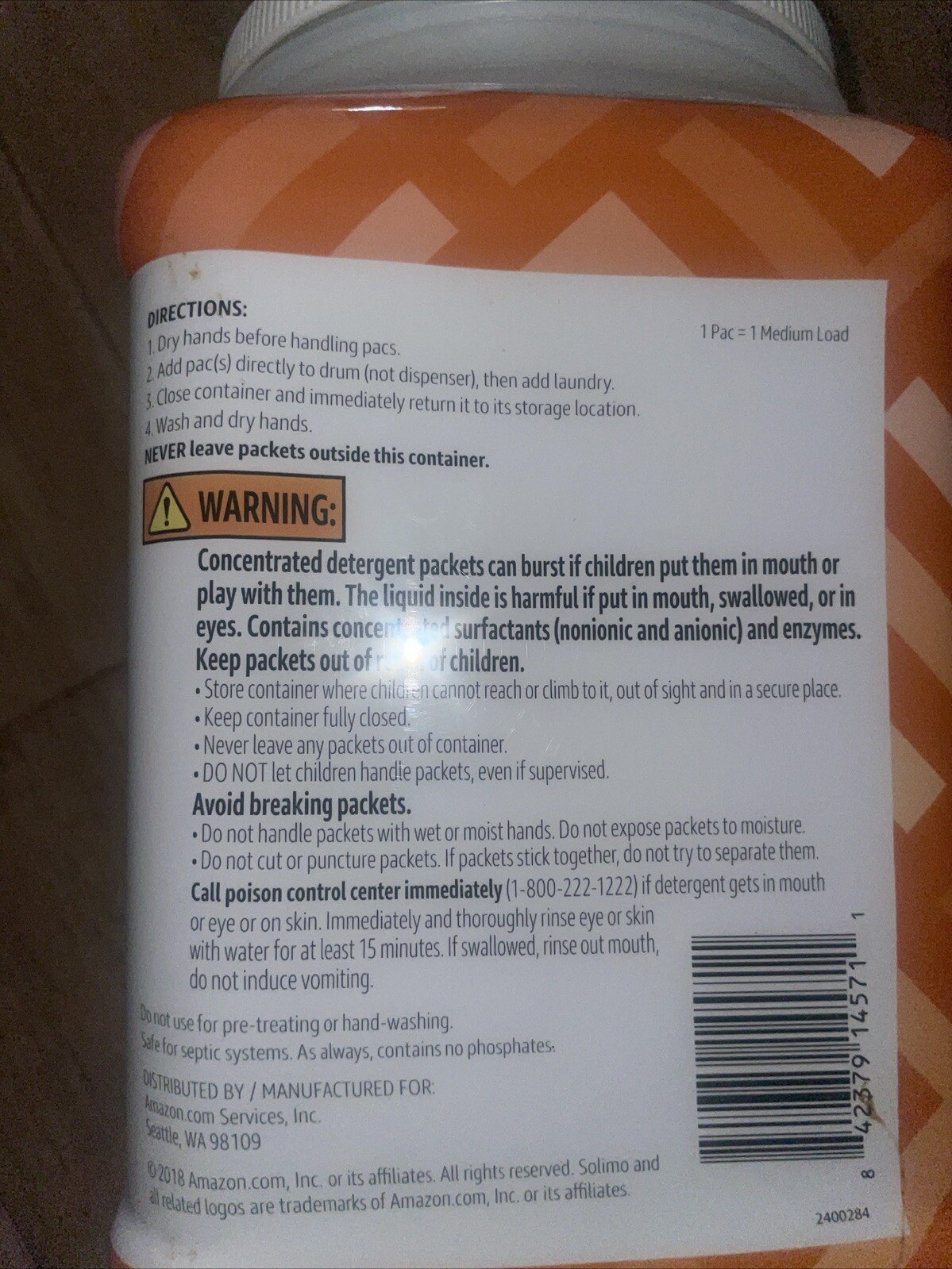 NON HIGH EFFICIENCY Solimo Laundry Detergent Soap Pacs/pod Fresh Scent, 72 Count