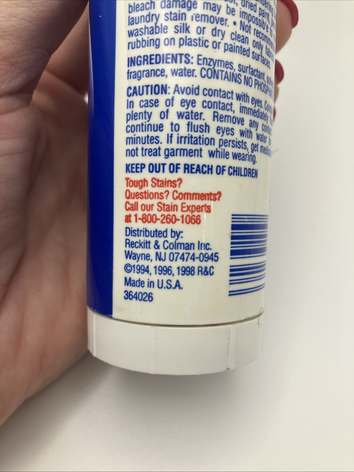 Spray ‘n Wash Laundry Pre-Treater Stain Remover Stick 1998 4.4 oz Discontinued