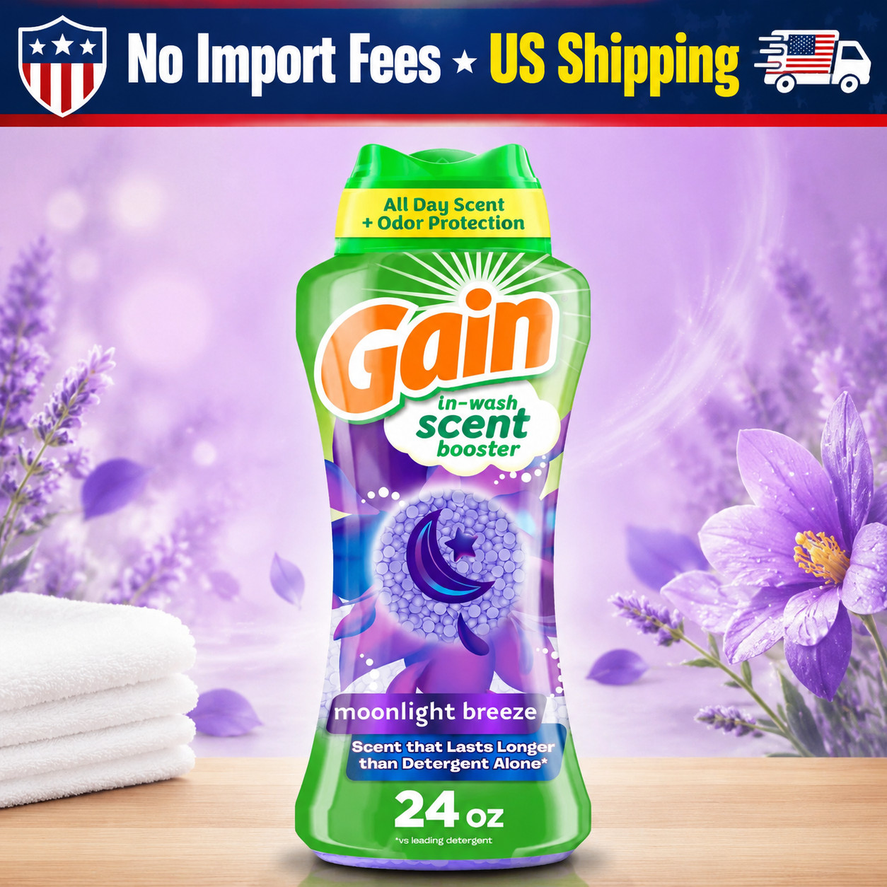 Gain Fireworks In-Wash Scent Booster Beads Moonlight Breeze 24 oz Laundry