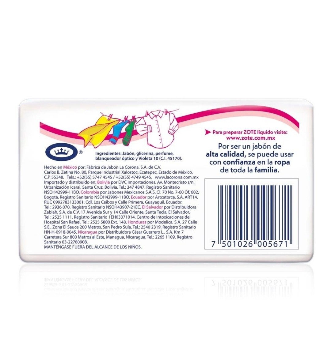 Zote Pink Laundry Soap Washing Clothes 14oz Bars Detergent Kitchen Jabon(6 PACK)