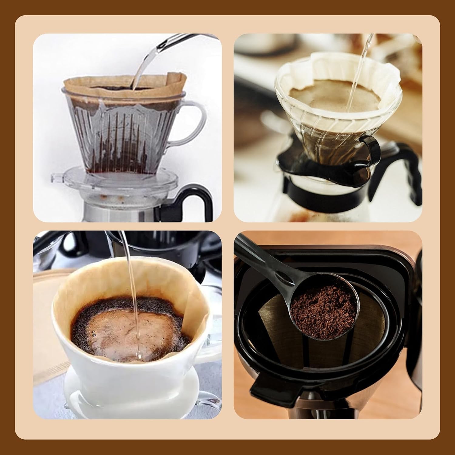 Disposable Coffee Paper Filters, 160 Pcs #4 Cone Coffee Filter 8-12 Cup (Natural