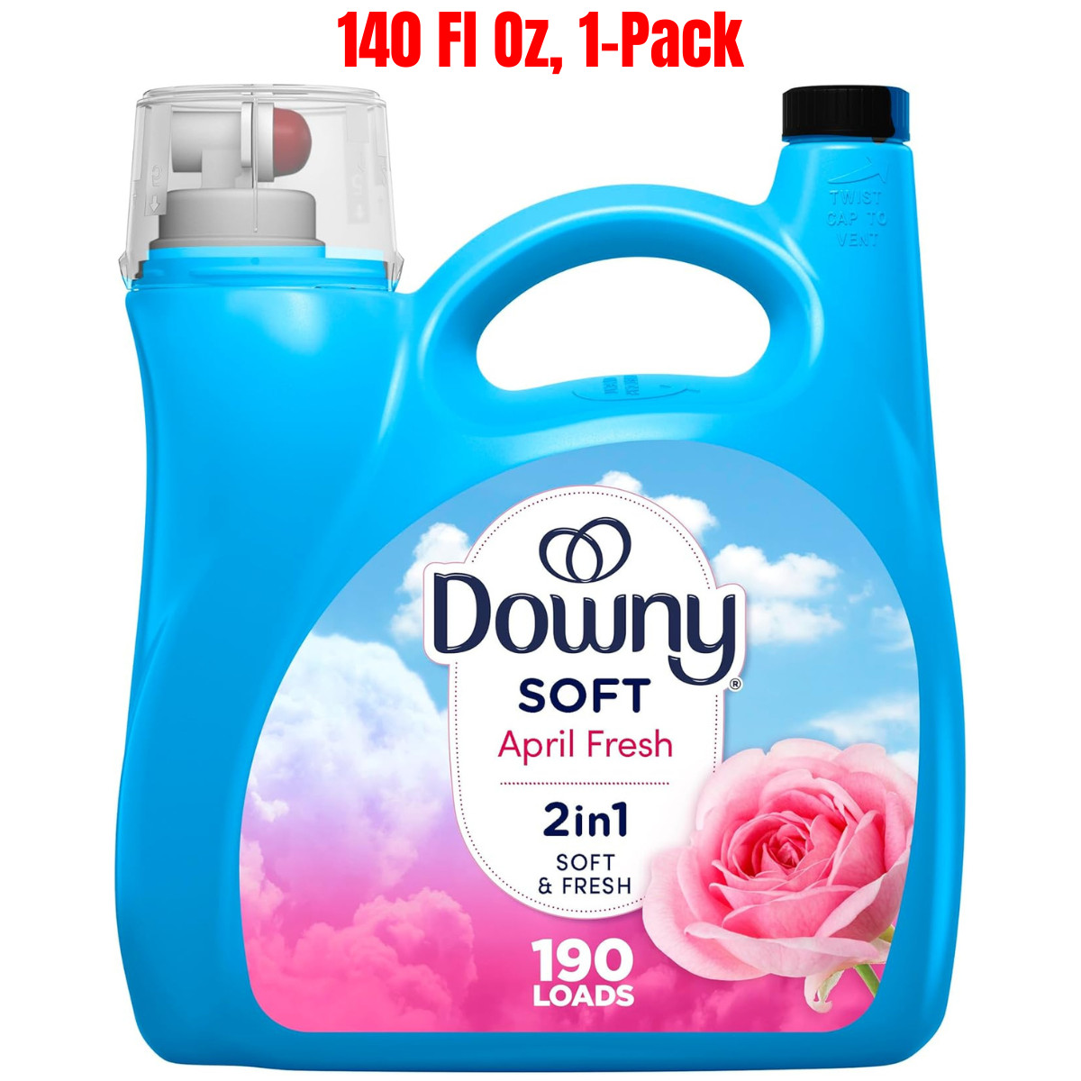 Downy Liquid Fabric Softener,April Fresh 2-in-1 Fresh & Soft,140 Fl Oz,190 Loads