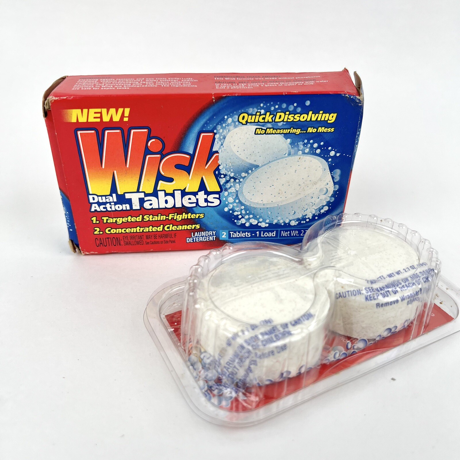 Wisk Dual Action Tablets Laundry Detergent Travel Discontinued Vintage Prop 00s