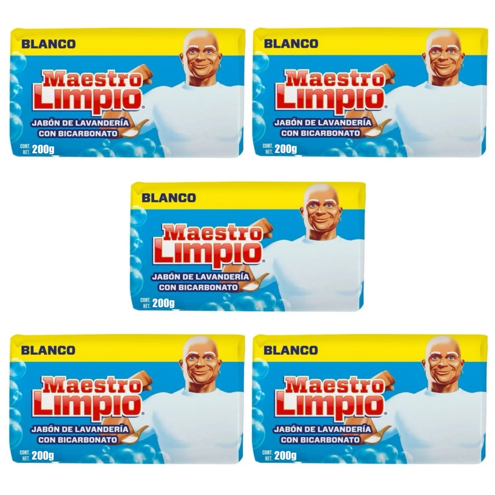 5X Maestro Limpio Blanco 🇲🇽 Bar Laundry Soap, 200g, 5 Pack