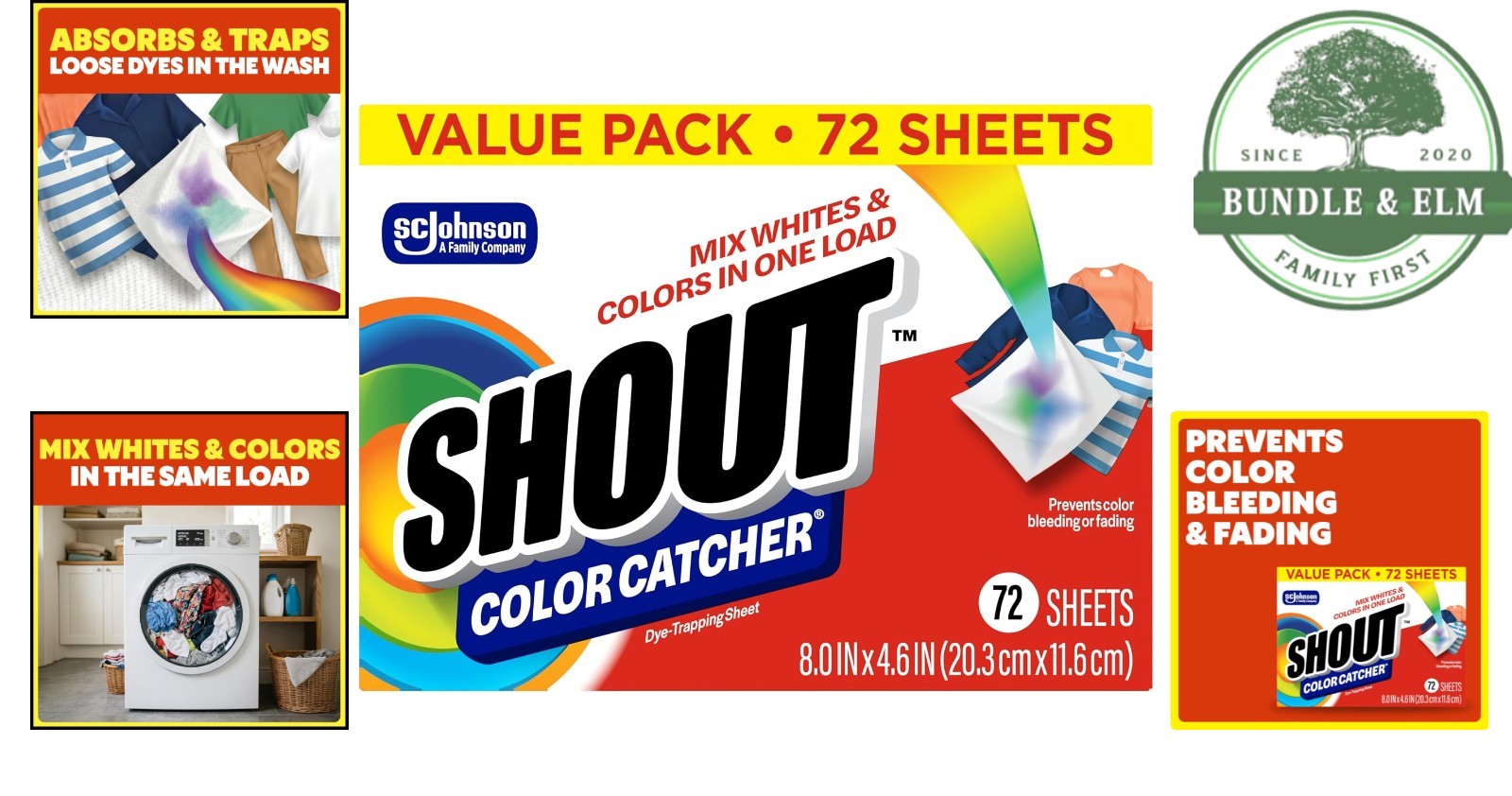 72 Count Laundry Color Catcher Sheets, Prevents Color Runs and Protects Clothes