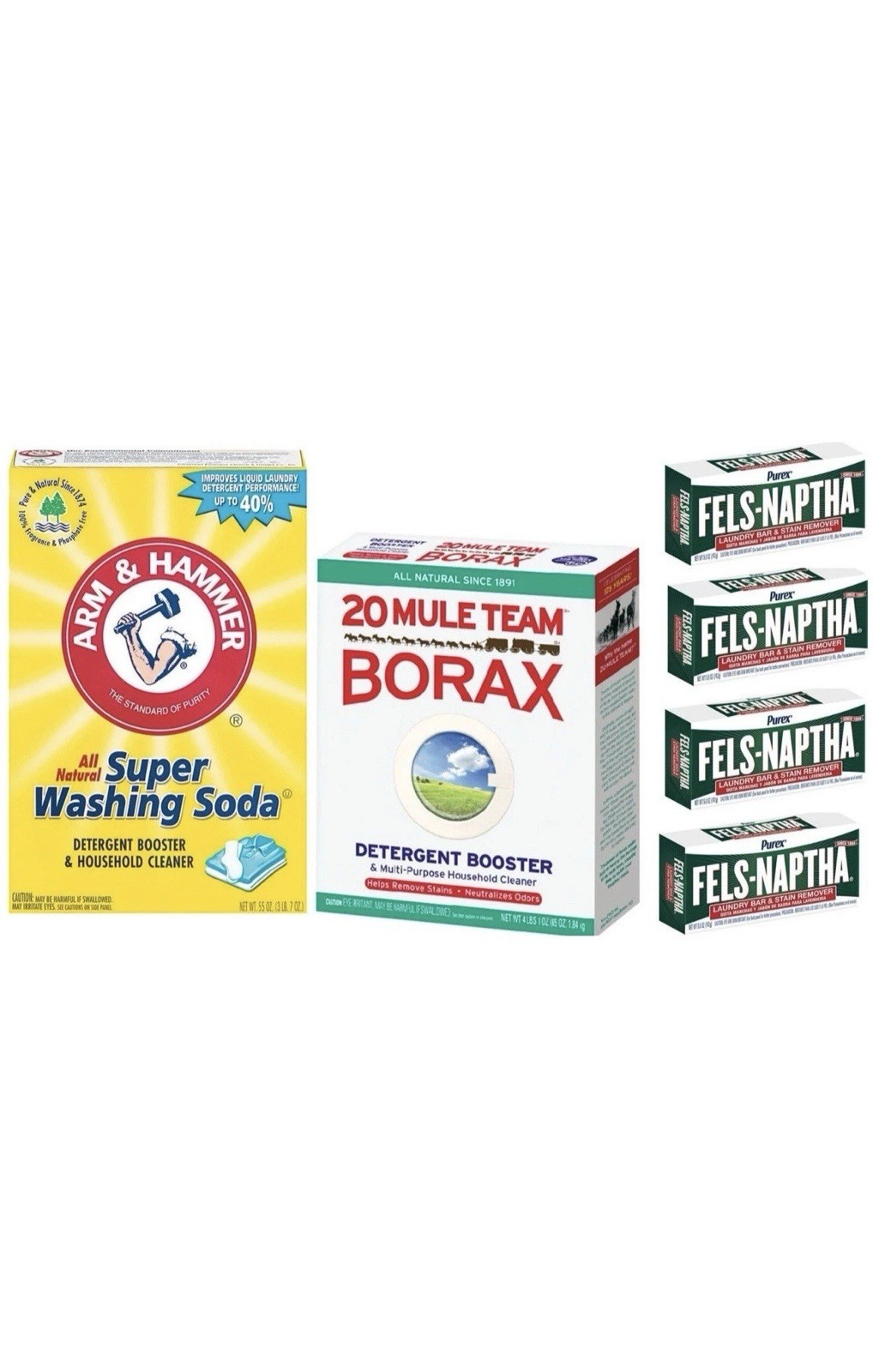 Laundry Soap Kit – Fels Naptha 4 bars, Natural Laundry Booster, & Arm & Hamme…
