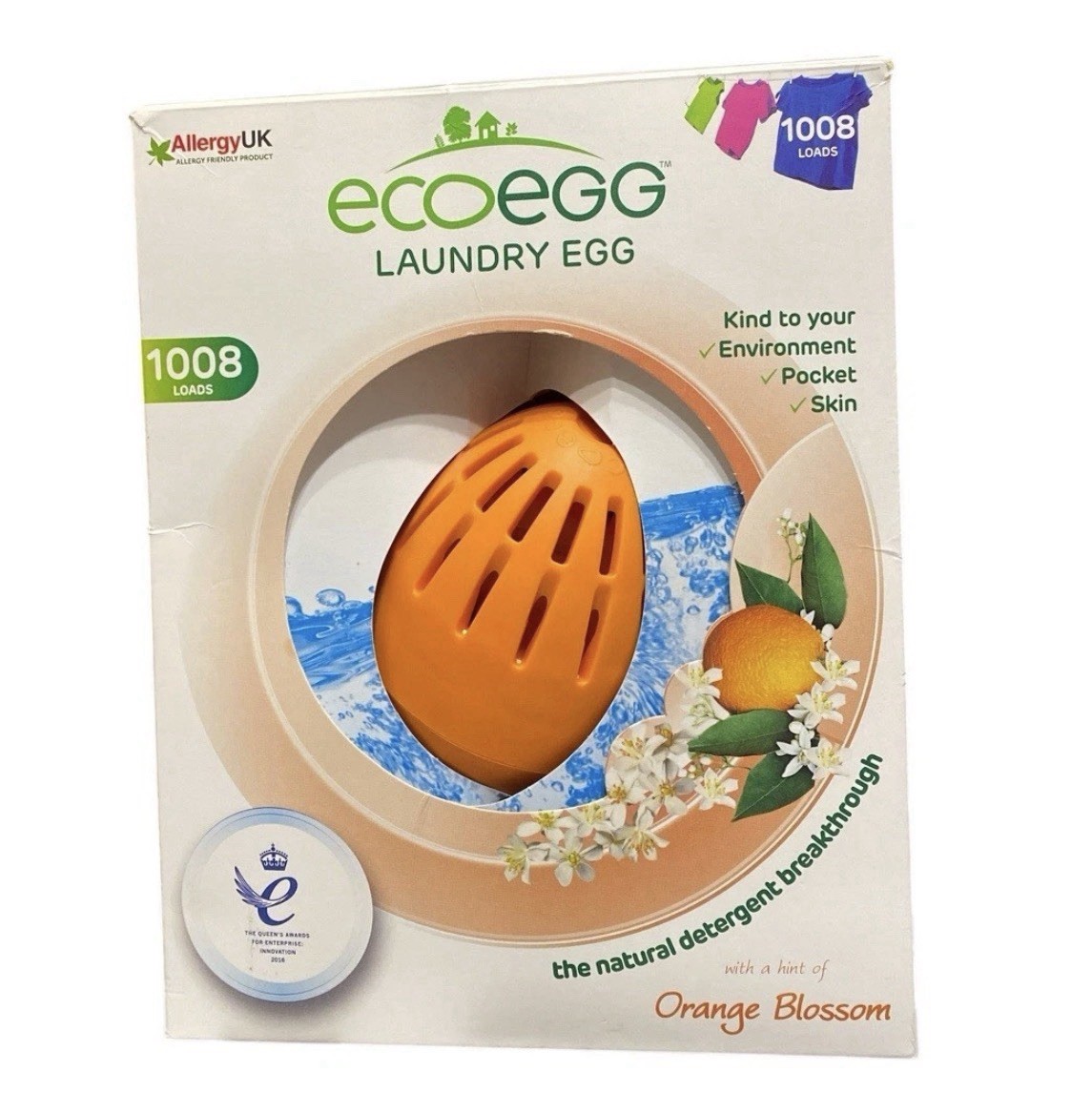 Ecoegg Laundry Egg Orange Blossom 1008 Loads Reusable Detergent System- Open Box