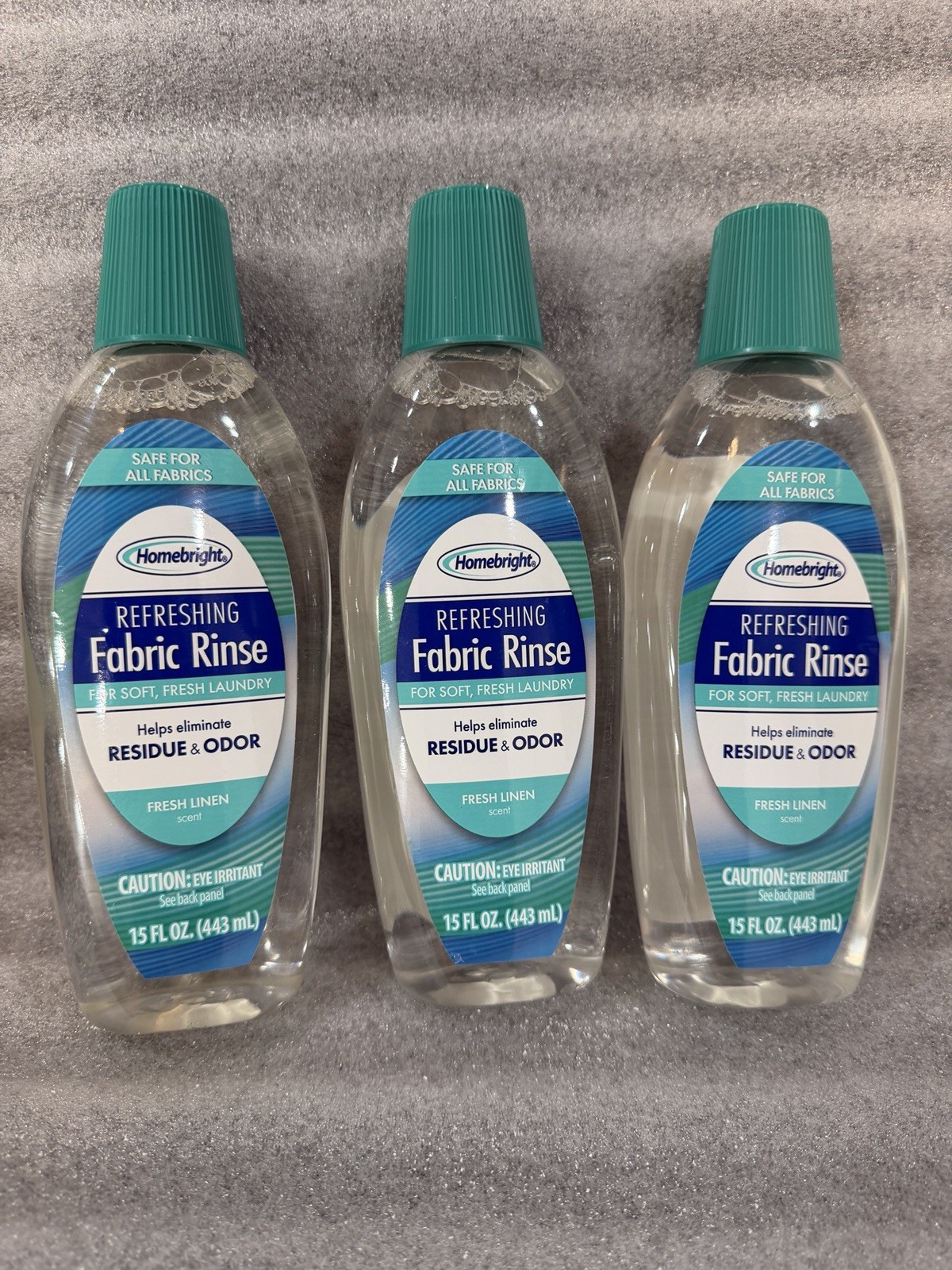 Lot of 3 Homebright Laundry Fabric Rinse Fresh Linen 15oz Eliminates Residue