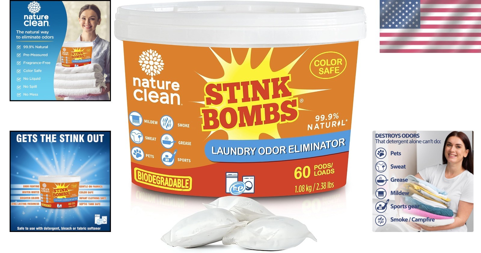 Laundry Deodorizer Pods – Fresh Scent – 60 Ct