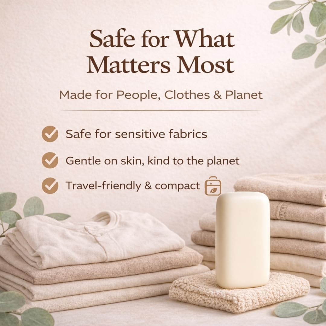 Kelebs Natural Laundry Soap Bar for Sensitive Skin with Organic Coconut –