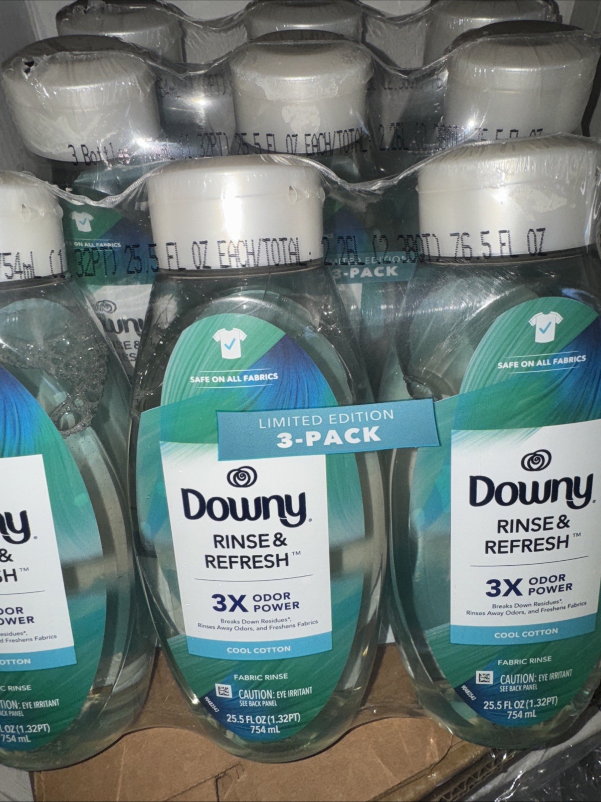 Downy Rinse & Refresh Laundry Fabric Rinse Cool Cotton X3 76.5 floz Limited Ed