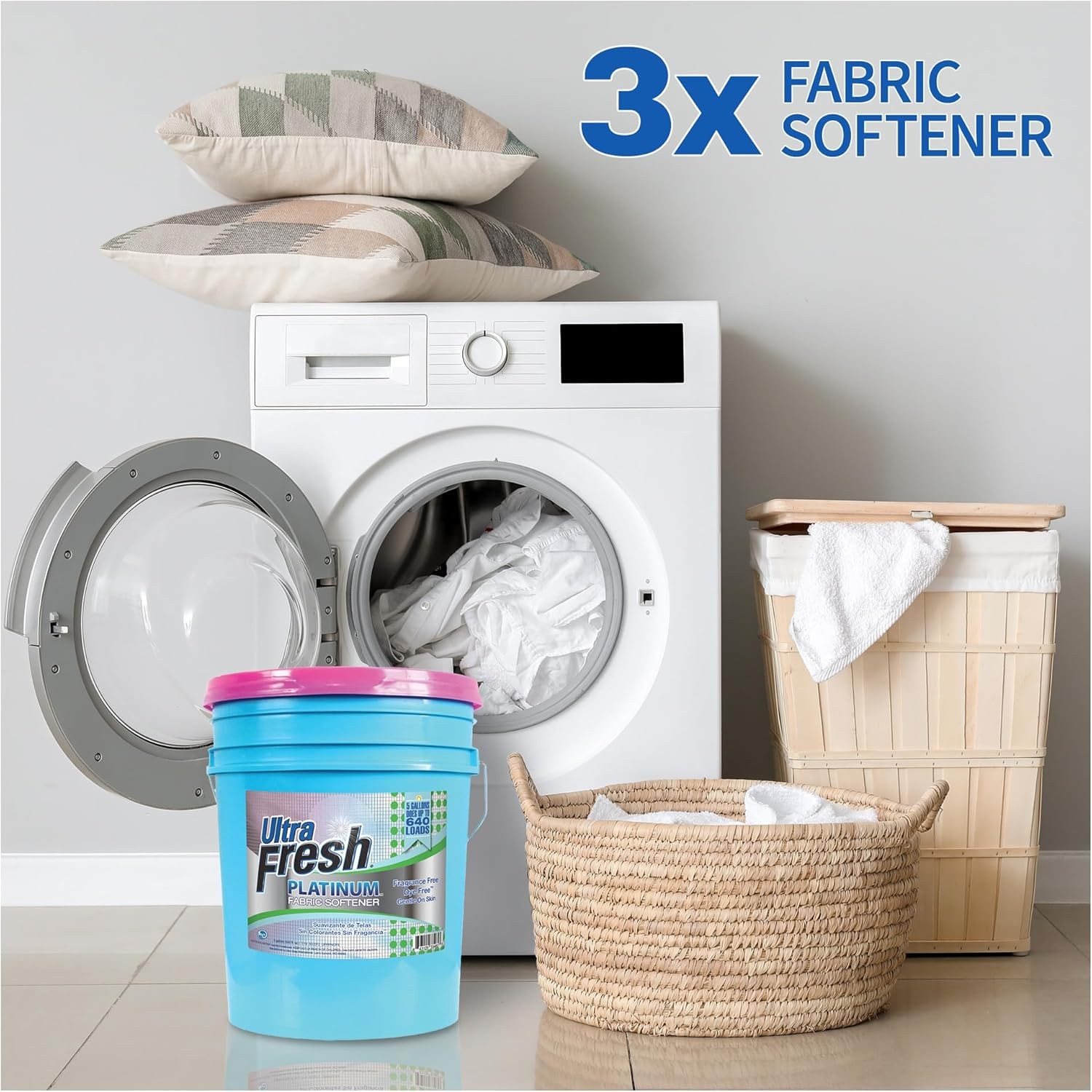5 Gallon Platinum Fabric Softener All Machine Types Liquid Laundry Softener Up