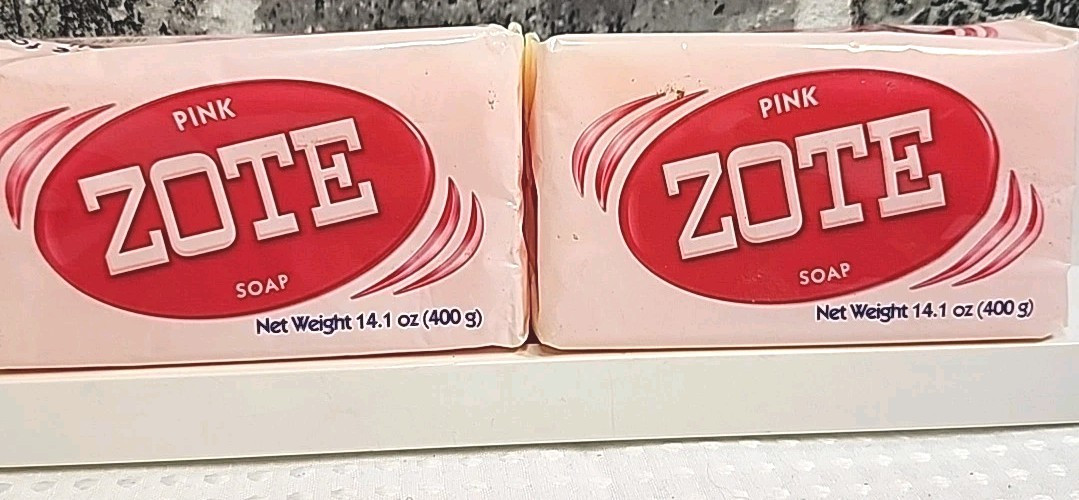 Zote Pink Laundry Bar Soap lot of 2 (14.1 oz)400grams Safe for Delicate Clothes