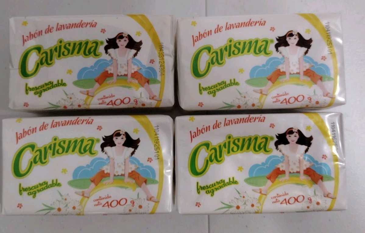 4X CARISMA LAUNDRY SOAP BARS ( JABON DE BARRA ) – 4 of 400g EACH -FREE SHIPPING