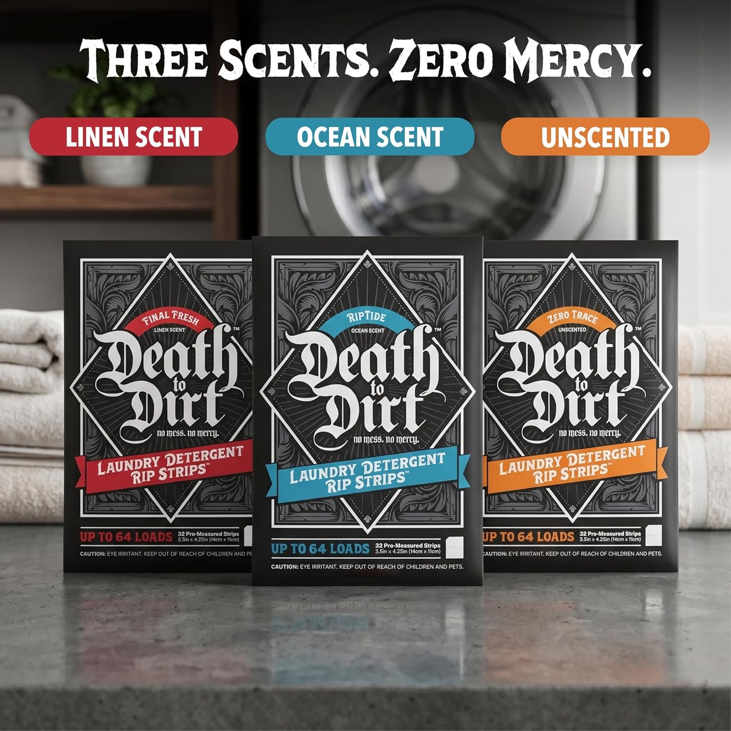 Laundry Detergent Sheets, 64 Loads, Tough on Stains and Odors, Gentle on Skin