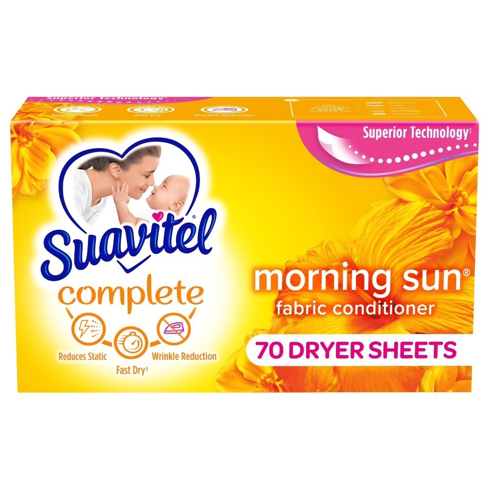 (6 pack) Complete Dryer Sheets, Fabric Conditioner, Morning Sun, 70 Sheets