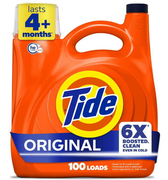 Tide Laundry Detergent Liquid Original Scent, 125 fl oz, 100 Loads
