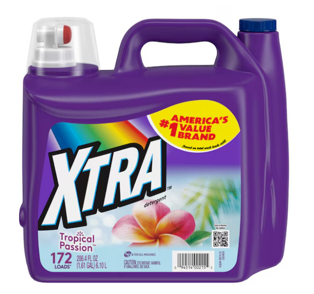(2 pack)XTRA HE Tropical Passion Liquid Laundry Detergent 206.4 fl oz 172 Loads