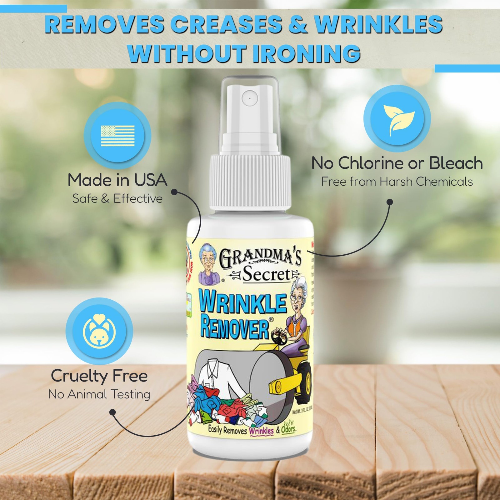 Grandma’s Secret Wrinkle Remover 3.00 Fl Oz (Pack of 1),