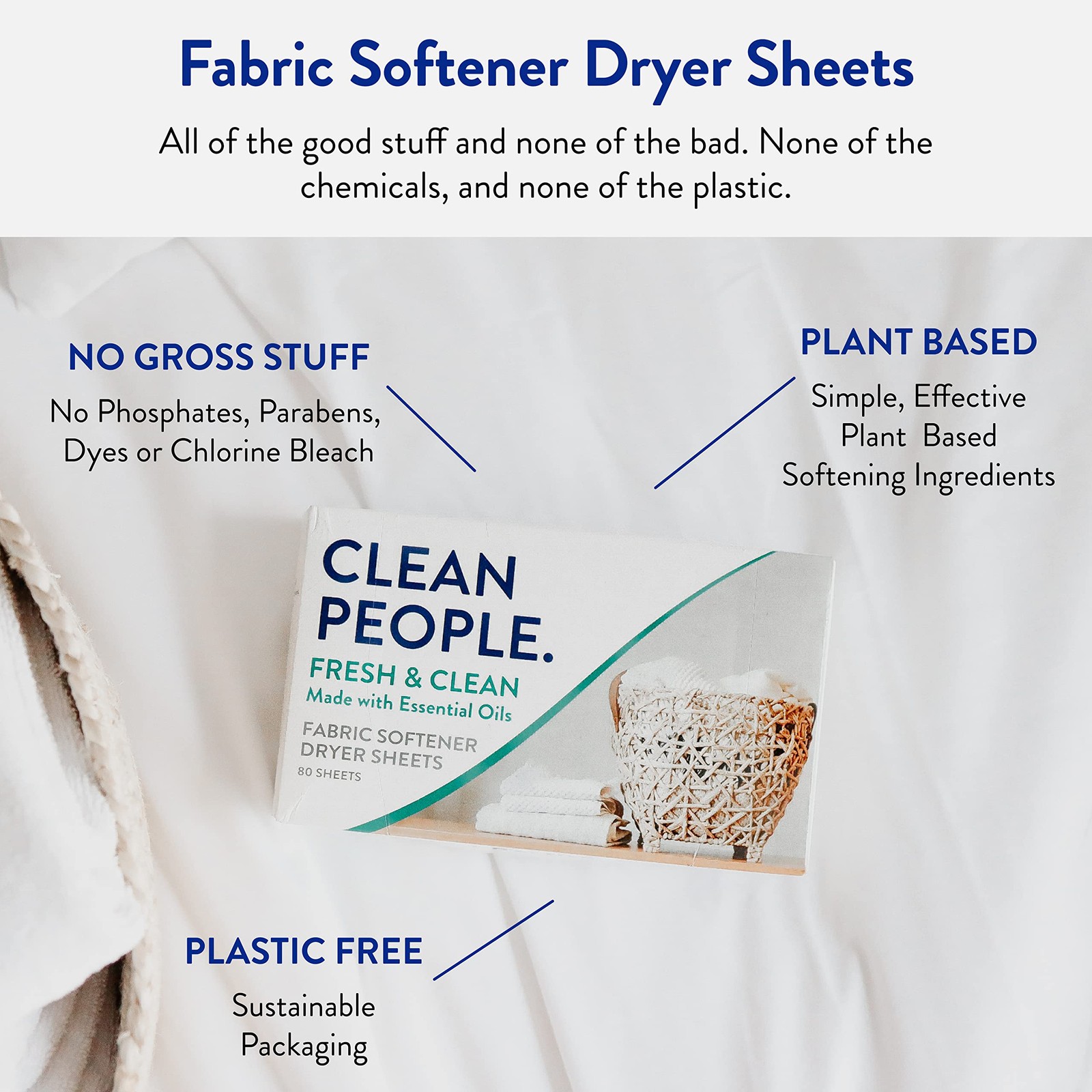 The Clean People Fabric Softener Sheets – Dryer 120 Count (Pack of 1)