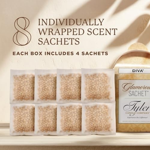Glamorous Sachet & Reusable Dryer Sheets Bundle, Luxury Home Fragrance, 8 Count