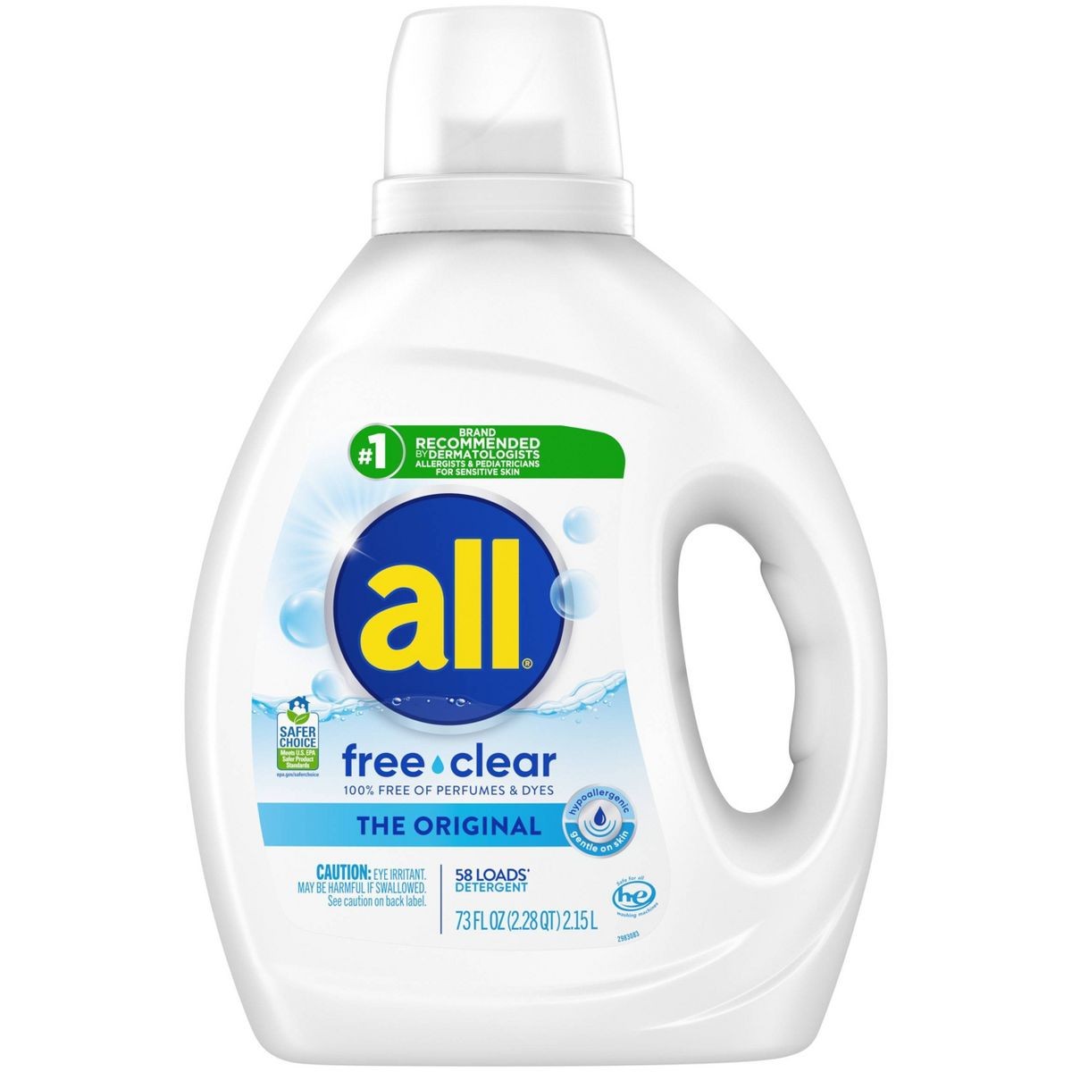 UnscentedFree Clear forSensitive Skin HE Liquid Laundry Detergent 58Loads-73floz