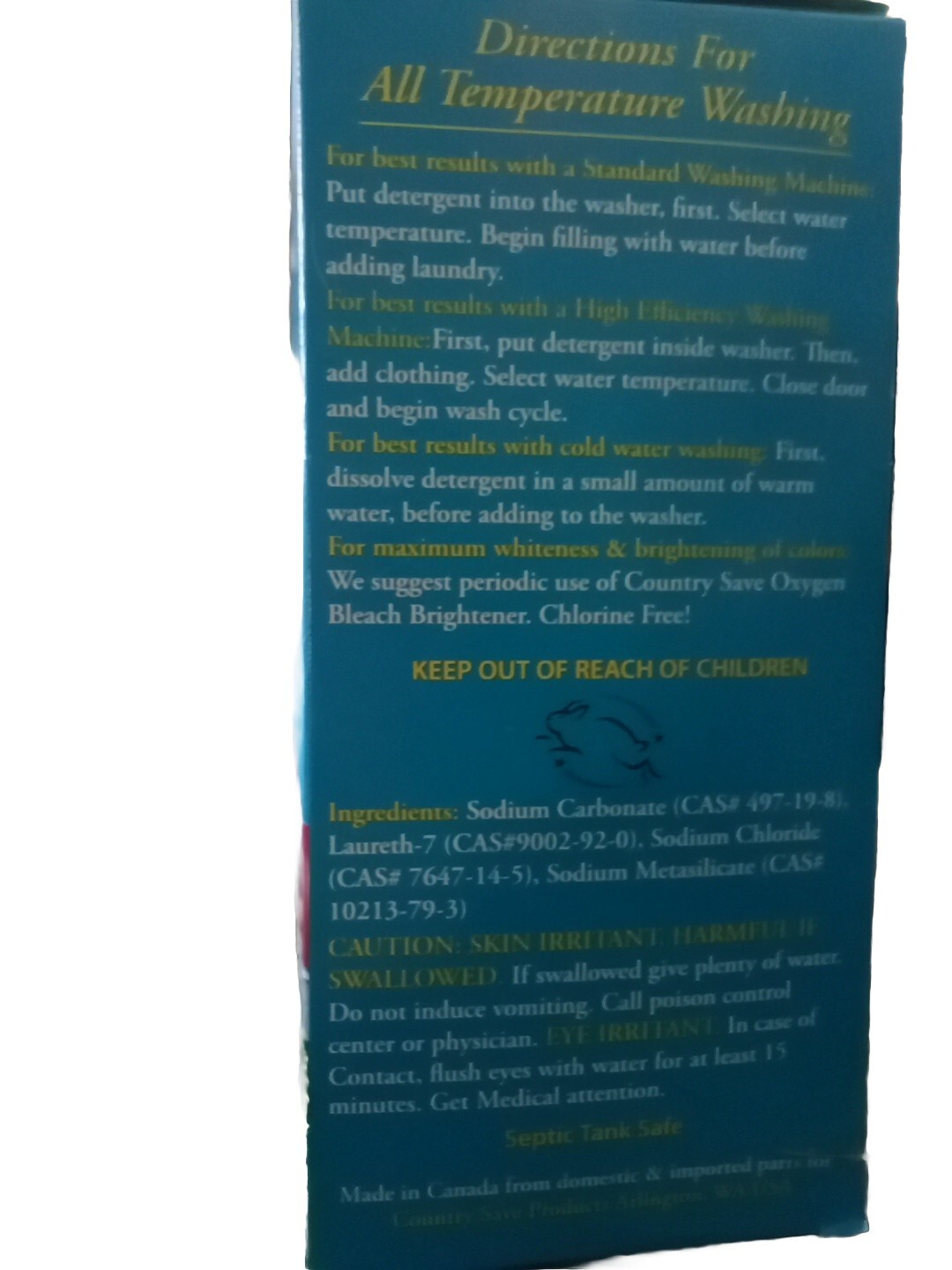 Country Save Laundry Detergent Powder Natural
