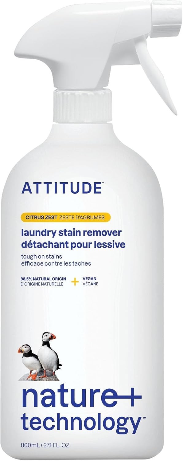 ATTITUDE Stain Remover Spray for Laundry, Removes Odors & Stains, Plant-Based…