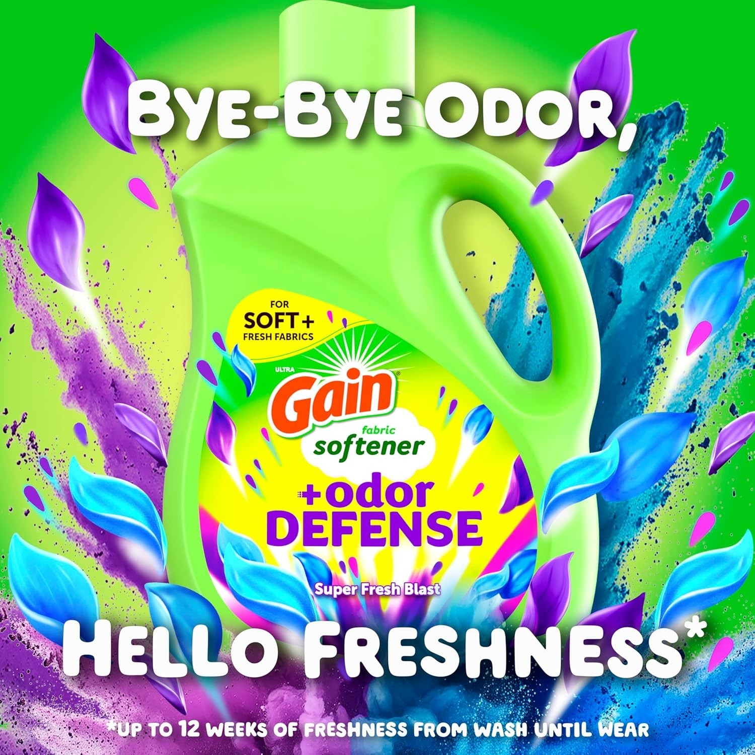 Gain Super Fresh Blast Liquid Odor Defense Fabric Softener, 140 FL OZ 190