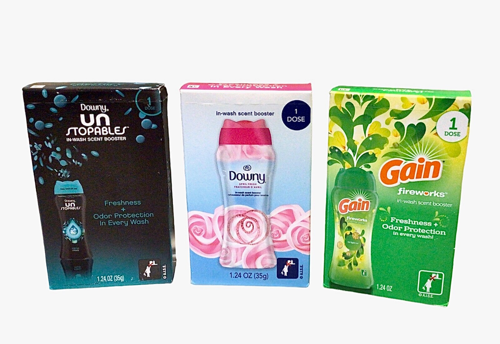 3 Downy Unstopables Fresh~Gain Fireworks~April Fresh~Laundry Scent Booster Beads