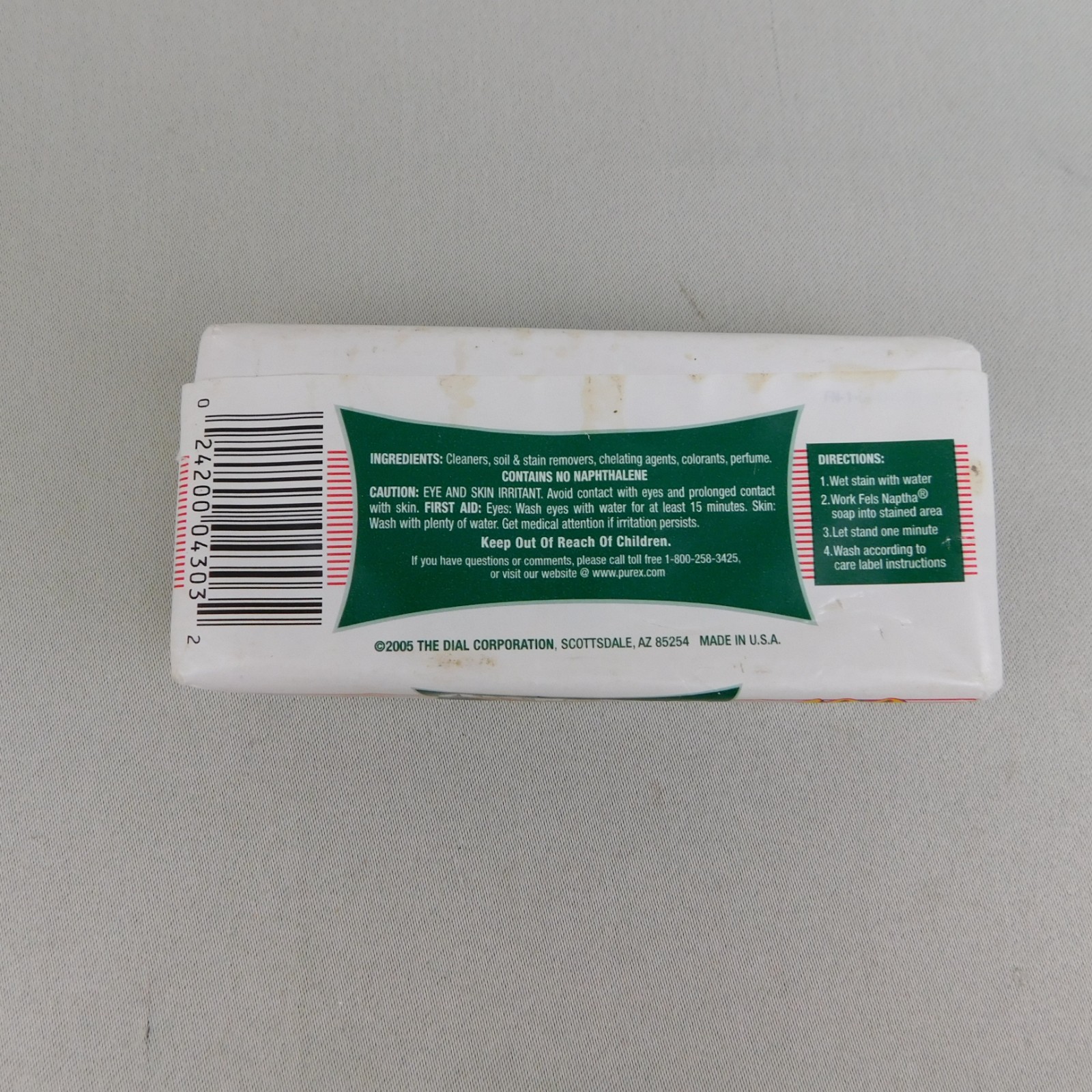 Fels-Naptha 5.5oz Heavy Duty Laundry Bar and Stain Remover #7792