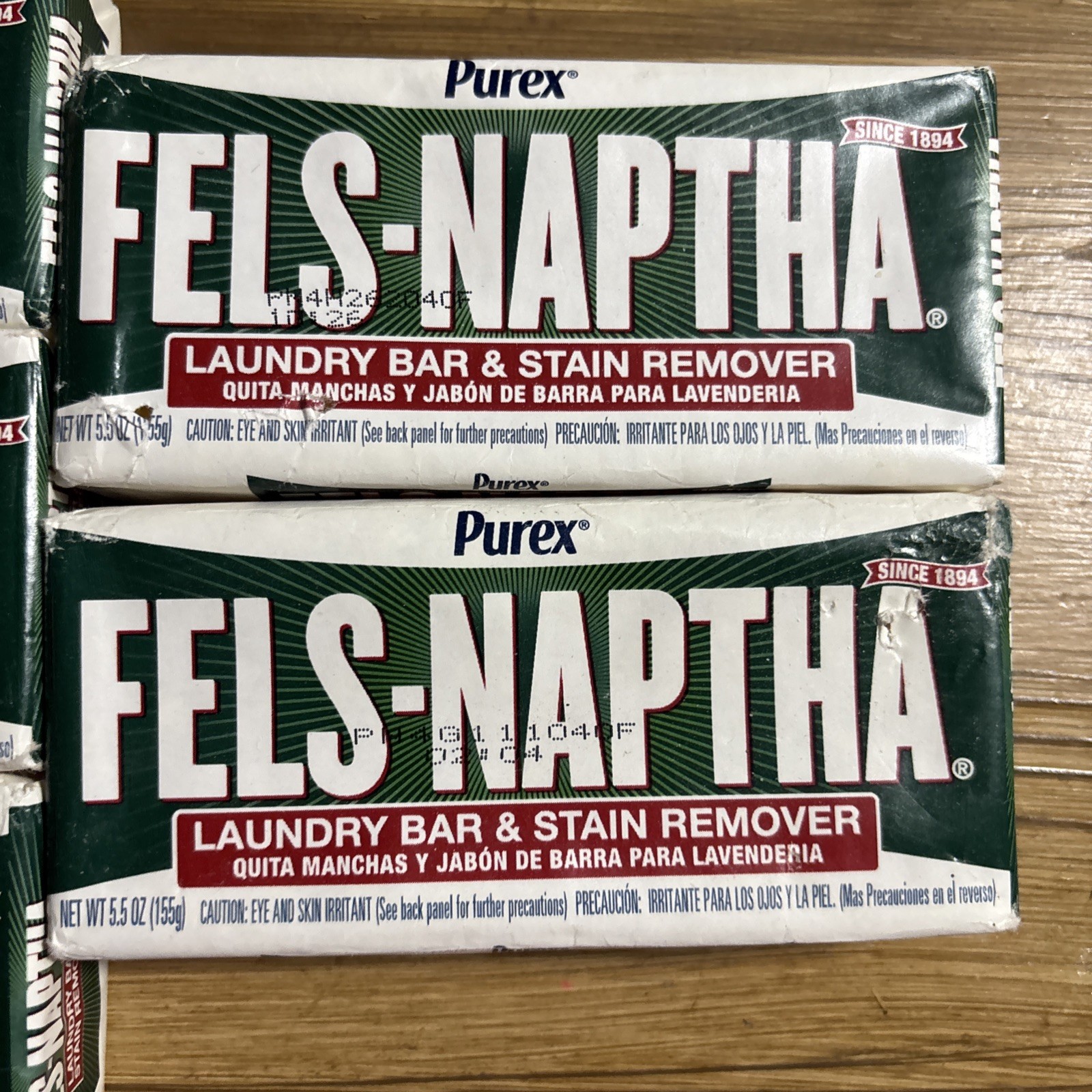 Lot Of 5 Purex Fels-Naptha Laundry Bar and Stain Remover – 5 oz Each