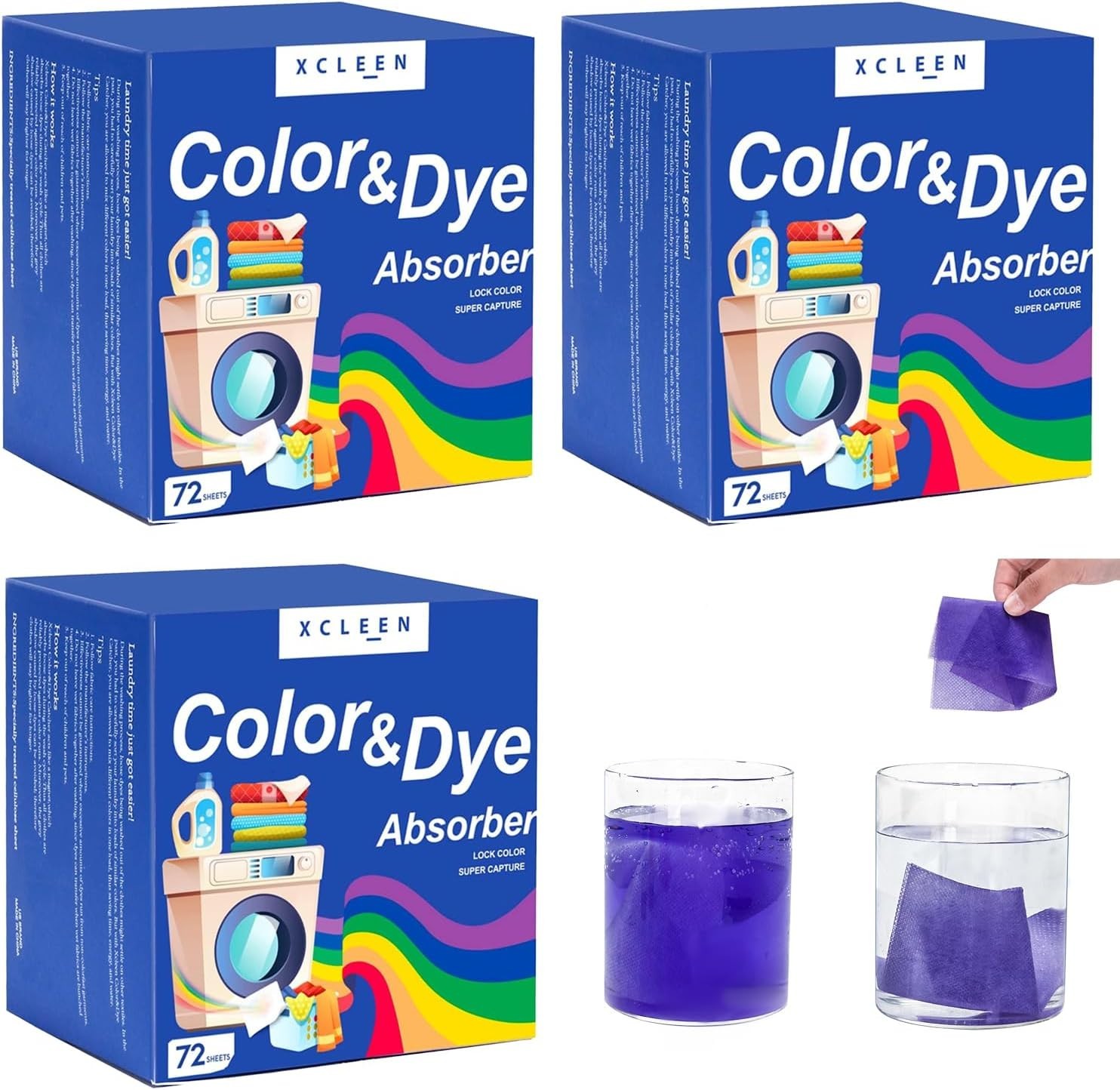 High-Density Color Absorbing Laundry Sheets 216 Count – Fragrance-Free Solution